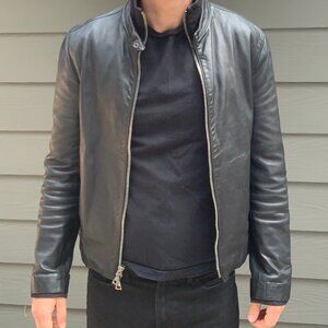 John Varvatos Men's Lambskin Moto Jacket 44